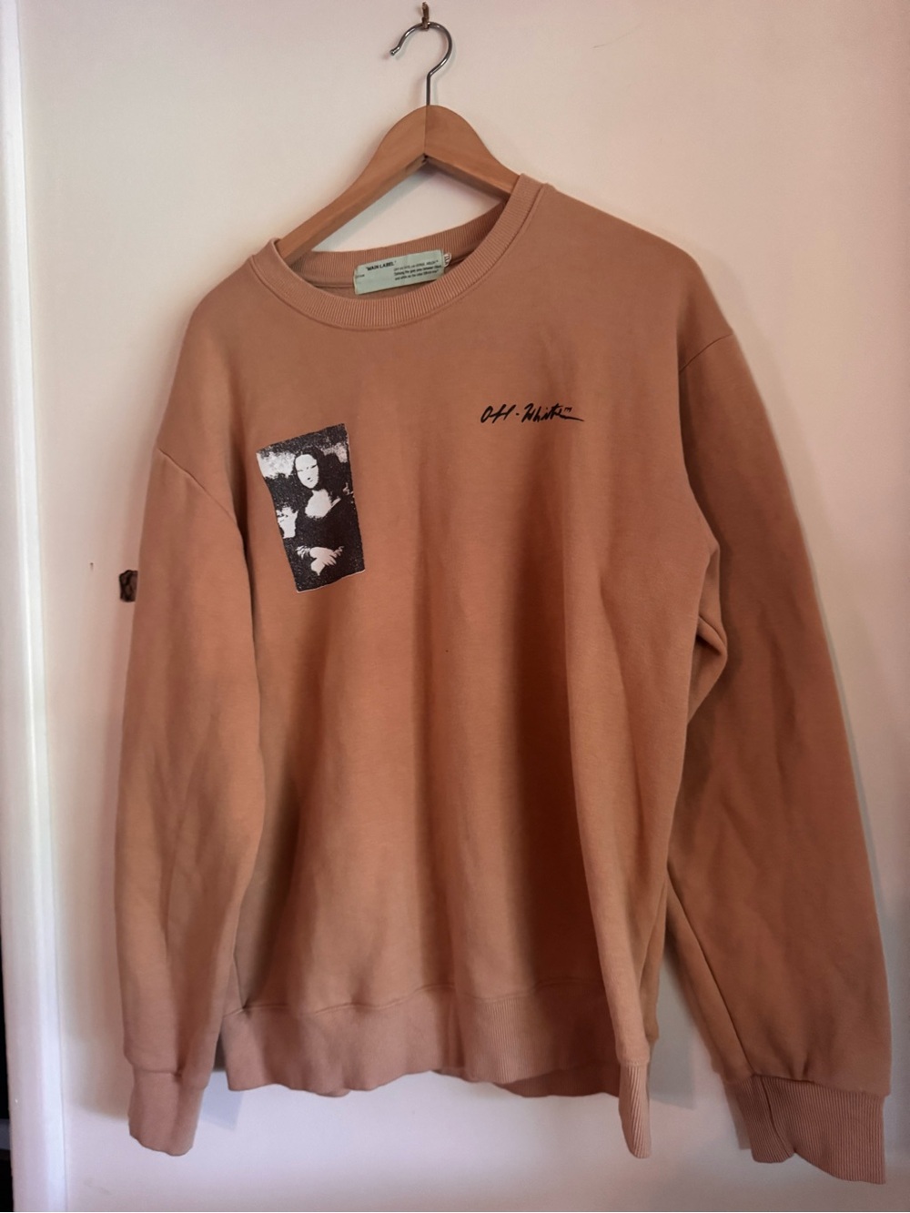 Off-White Tan Graphic Crewneck Sweater